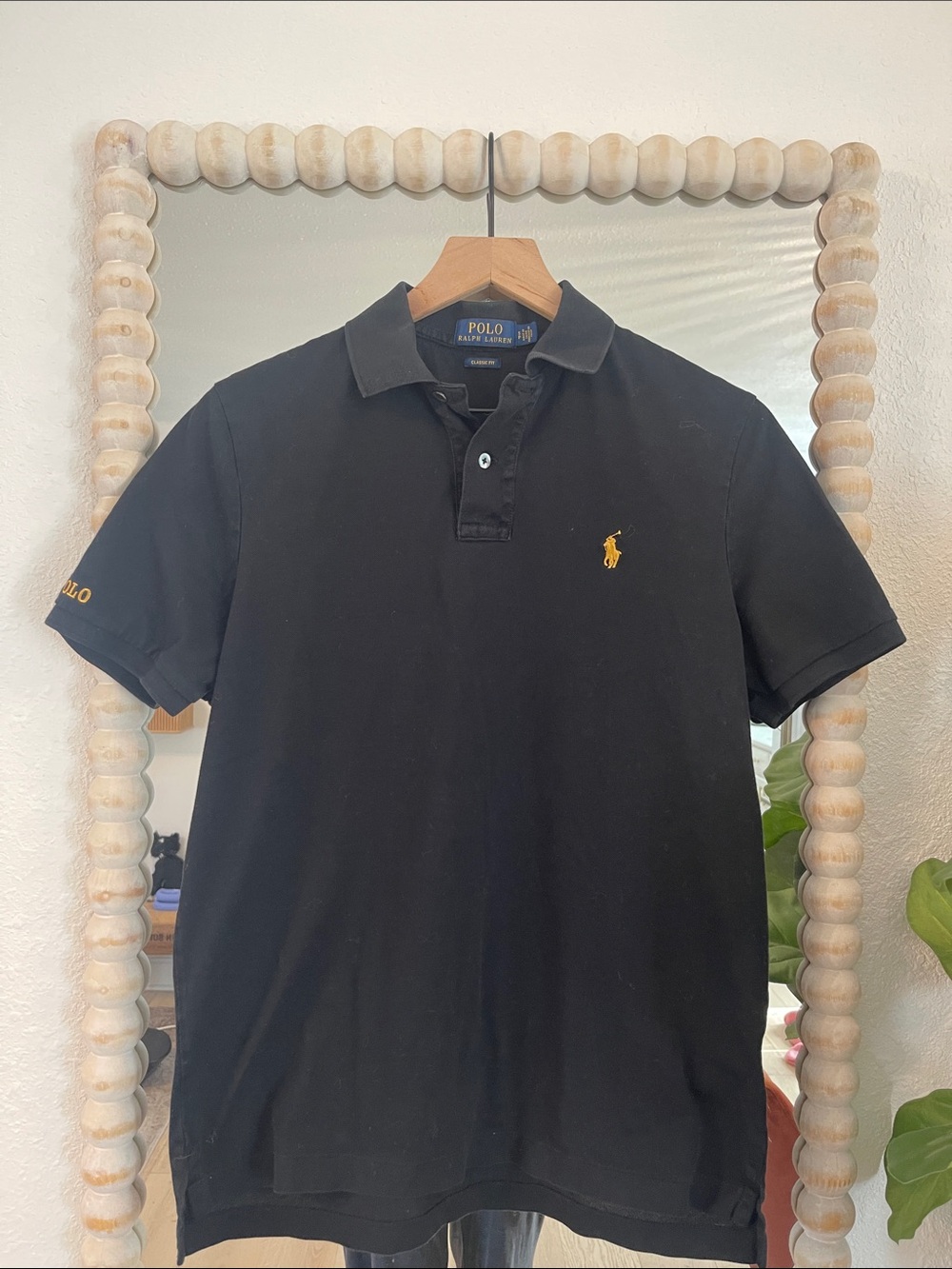 Polo by Ralph Lauren Black Polo Shirt with Yellow Pony